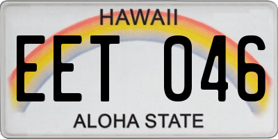 HI license plate EET046