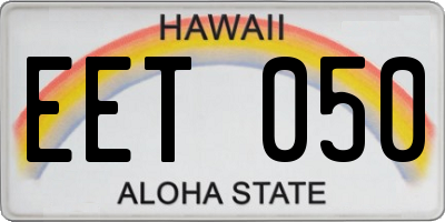 HI license plate EET050