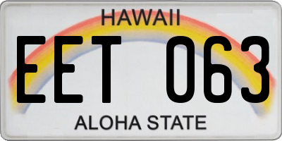 HI license plate EET063