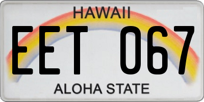 HI license plate EET067