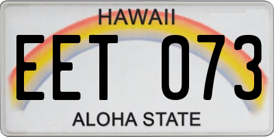 HI license plate EET073