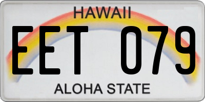 HI license plate EET079