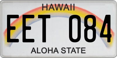 HI license plate EET084