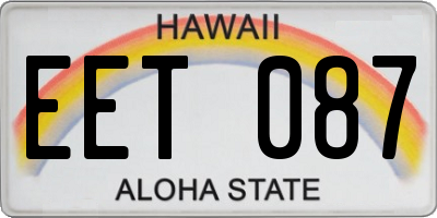 HI license plate EET087