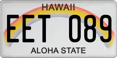 HI license plate EET089