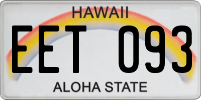 HI license plate EET093