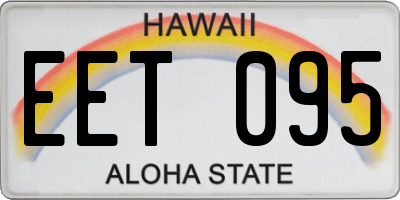 HI license plate EET095