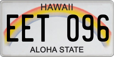 HI license plate EET096