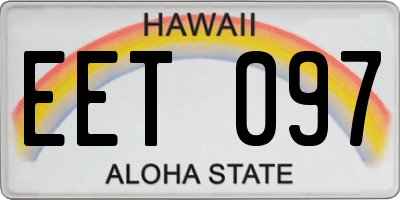 HI license plate EET097