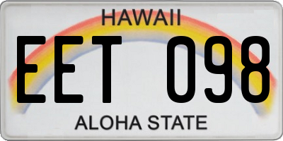 HI license plate EET098