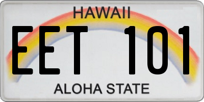 HI license plate EET101