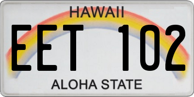 HI license plate EET102
