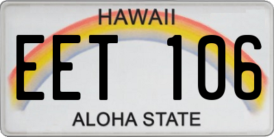 HI license plate EET106