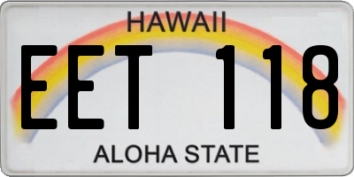 HI license plate EET118