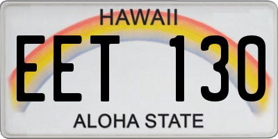 HI license plate EET130