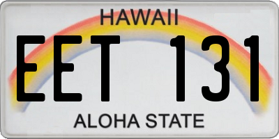 HI license plate EET131