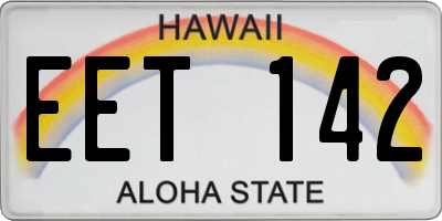 HI license plate EET142