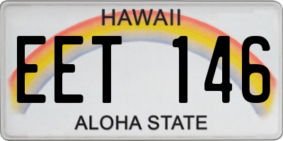 HI license plate EET146
