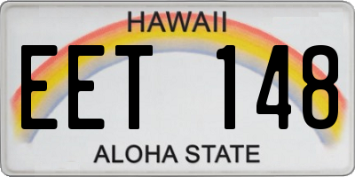 HI license plate EET148