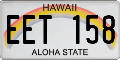 HI license plate EET158