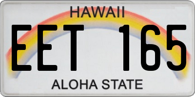 HI license plate EET165