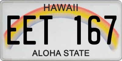 HI license plate EET167