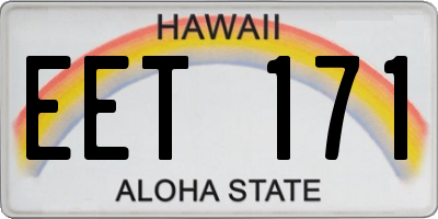 HI license plate EET171