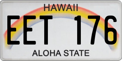 HI license plate EET176