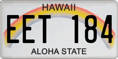 HI license plate EET184