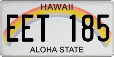 HI license plate EET185