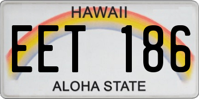 HI license plate EET186