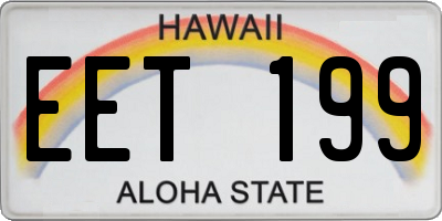 HI license plate EET199