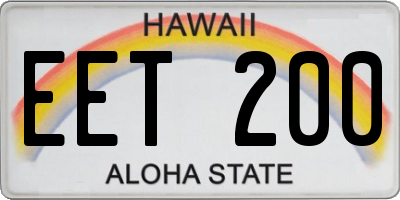 HI license plate EET200