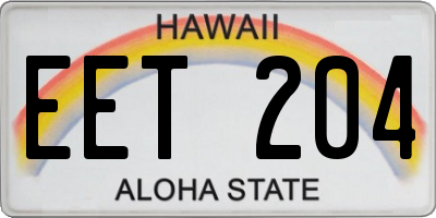 HI license plate EET204