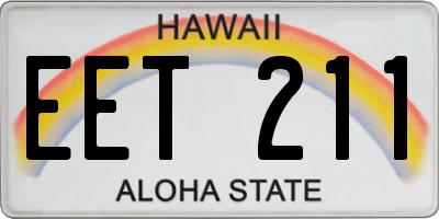 HI license plate EET211