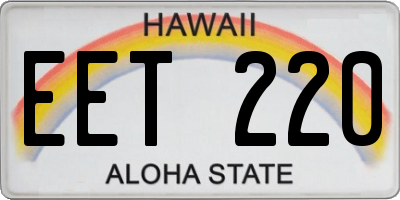 HI license plate EET220