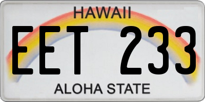 HI license plate EET233