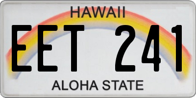 HI license plate EET241
