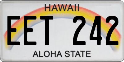 HI license plate EET242