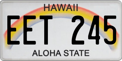 HI license plate EET245