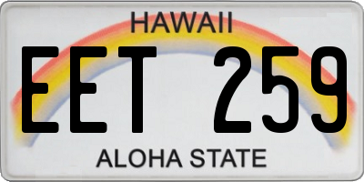 HI license plate EET259