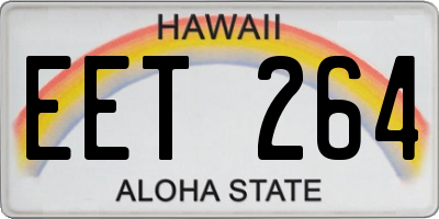 HI license plate EET264