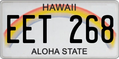HI license plate EET268