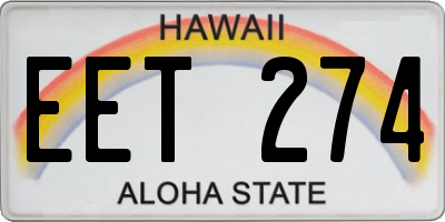 HI license plate EET274