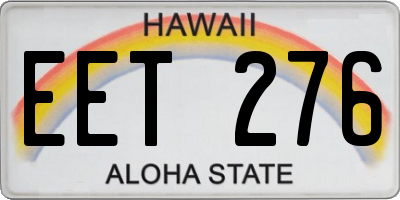 HI license plate EET276
