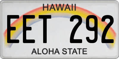 HI license plate EET292
