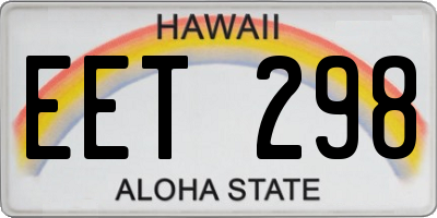 HI license plate EET298