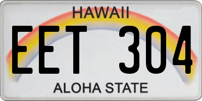 HI license plate EET304