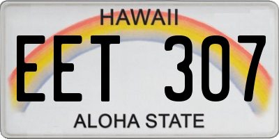 HI license plate EET307