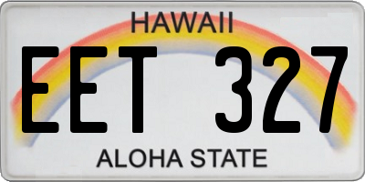HI license plate EET327